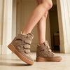 Pantofi Sport De Dama,Cu platforma,Din Piele ecologica intoarsa,D1512,Kaki
