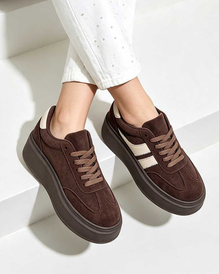 Pantofi Sport De Dama,Din Piele ecologica intoarsa,D1510,Maro