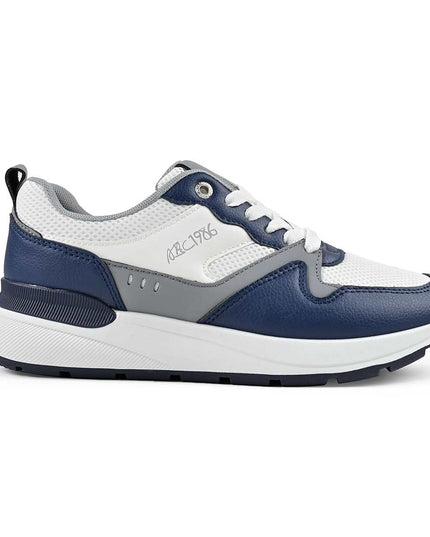 Pantofi sport de barbati din material textil, B4053 - Alb cu Albastru