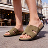 Papuci Casual De Dama,Din Piele Naturala,PD1104,Verde