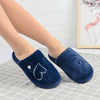 Papuci de casa Dama pufosi,Cu inimă,Cu Imblaniti,PD1071,Albastru inchis