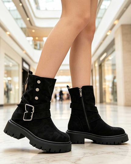 Ghete de dama,Din piele ecologica cu interior imblanit,GD1127,Negru