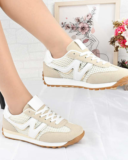Pantofi Sport De Dama din material textil, D1497 - Bej