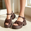 Sandale de Dama,Cu platforma,Din Piele Ecologica,SA127,Maro
