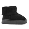 Cizme de dama,tip Ugg,Din piele ecologica intoarsa,imblanite,CD1055,Negru
