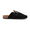 Papuci Casual De Dama,Din piele intoarsa ecologica,SA48,Negru