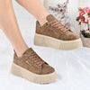 Pantofi Sport De Dama,Din Piele Ecologica,Cu Platforma,D1449,Maro