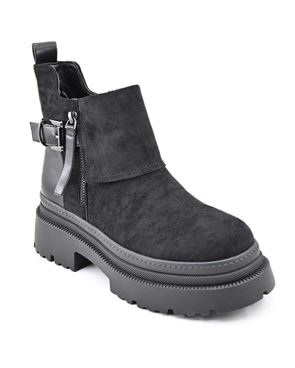 Ghete de dama,Din piele ecologica cu interior imblanit,GD1125,Negru