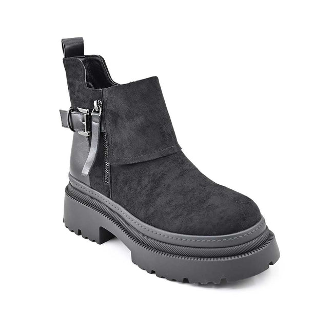 Ghete de dama,Din piele ecologica cu interior imblanit,GD1125,Negru