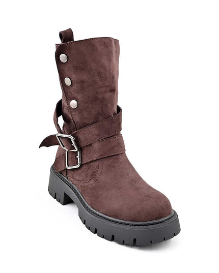 Ghete de dama,Din piele ecologica cu interior imblanit,GD1127,Maro