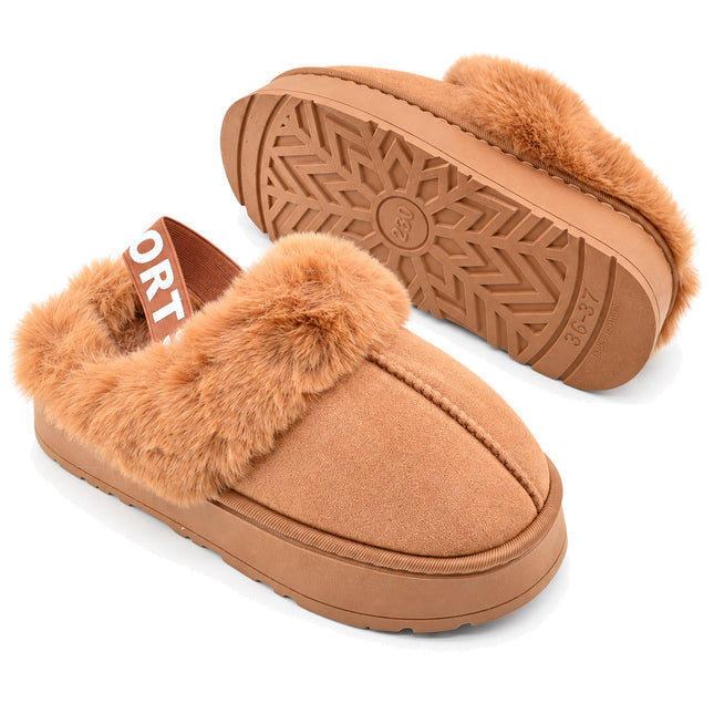 Papuci de casa Dama,Cu Imblaniti,PD1127,Camel