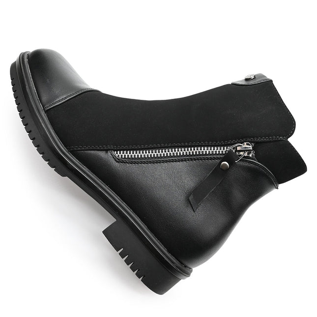 Ghete de dama,Din piele ecologica cu interior imblanit,GD1039,Negru