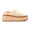 Sandale de dama,Cu platforma,Din Piele Ecologica Intoarsa,SA74,Kaki
