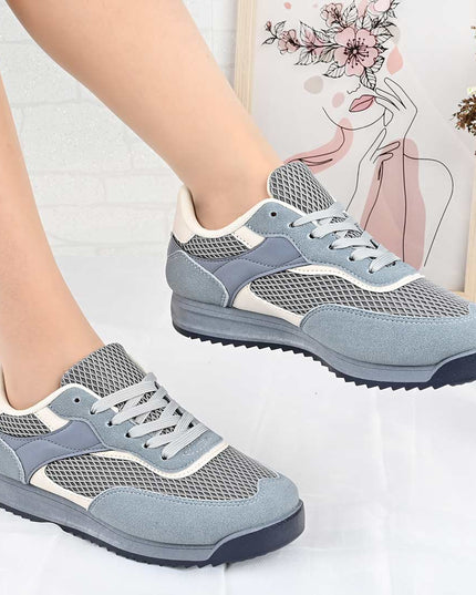 Pantofi Sport De Dama din material textil, D1495 - Albastru