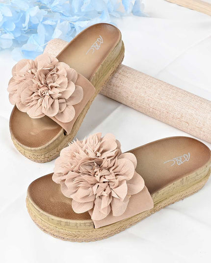 Papuci Casual De Dama din piele intoarsa ecologica, PD1089 - Roz