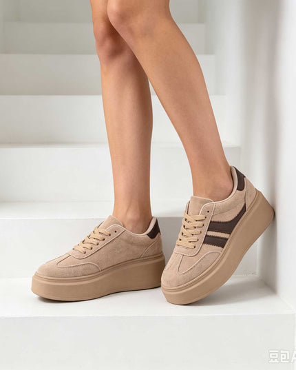 Pantofi Sport De Dama,Din Piele ecologica intoarsa,D1510,Kaki