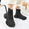 Pantofi Sport Inalti De Dama,Cu model sosete,D1461,Negru