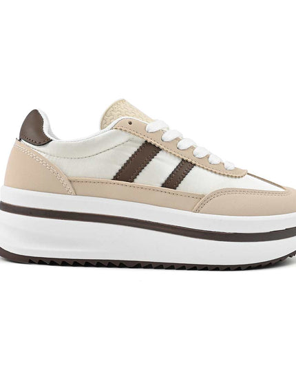Pantofi Sport De Dama din material textil, D1494 - Bej