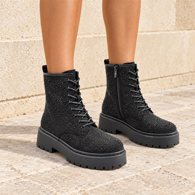 Ghete de dama,Din Piele Ecologica,cu interior imblanit,GD1137,Negru