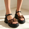 Sandale de Dama,Cu platforma,Din Piele Ecologica,SA127,Leopard