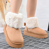 Cizme de dama,tip Ugg,Din piele ecologica intoarsa,imblanite,CD1056,Camel
