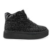 Pantofi sport inalti de dama,D1313,Din Piele ecologica,Glitter,Negru