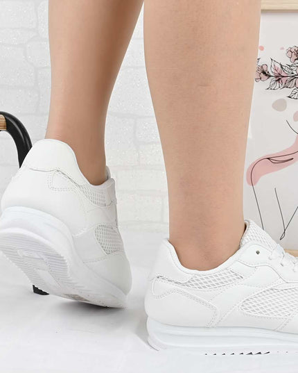 Pantofi Sport De Dama din material textil, D1495 - Alb