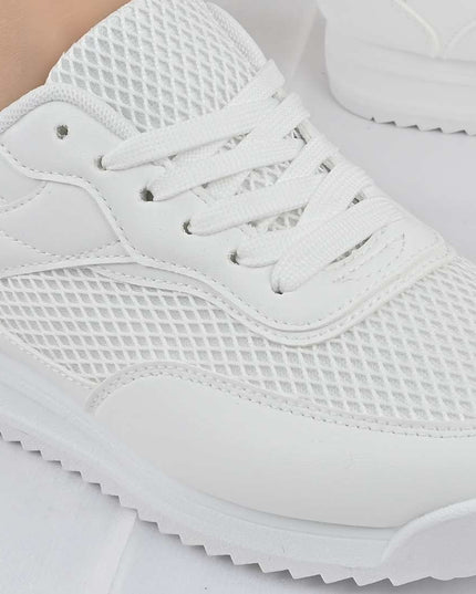Pantofi Sport De Dama din material textil, D1495 - Alb