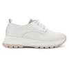 Pantofi casual de dama,Din piele ecologica,Cu siret,P1234,Alb