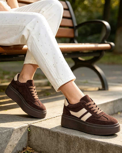 Pantofi Sport De Dama,Din Piele ecologica intoarsa,D1510,Maro