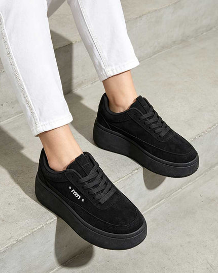 Pantofi Sport De Dama,Din Piele ecologica intoarsa,D1509,Negru