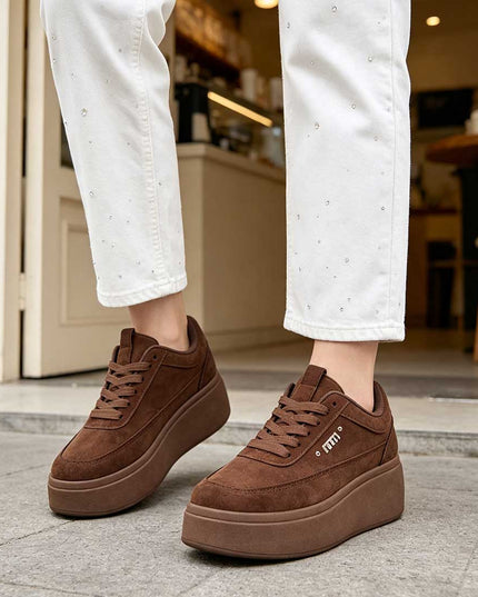 Pantofi Sport De Dama,Din Piele ecologica intoarsa,D1509,Maro