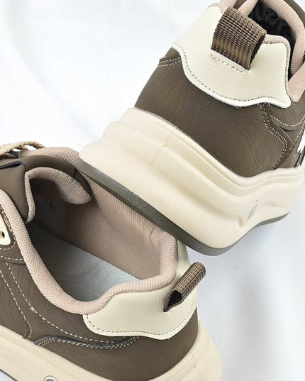 Pantofi sport de barbati din piele ecologica, B4065 - Verde inchis