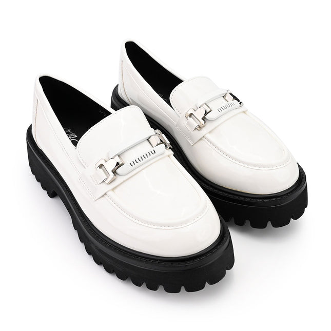 Pantofi casual de dama din piele ecologica, P1269 - Alb