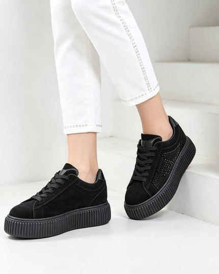 Pantofi Sport De Dama,Din Piele ecologica intoarsa,D1513,Negru