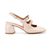 Pantofi casual de dama,Cu Toc Groasa,Din piele ecologica,P1290,Bej