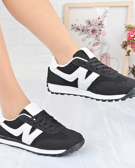 Pantofi Sport De Dama din material textil, D1497 - Negru