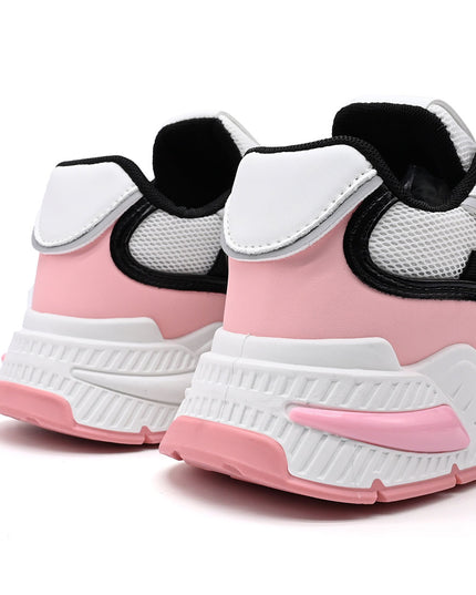 Pantofi Sport De Dama cu insertii de plasa, D1388 - Negru cu Roz