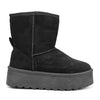 Дамски ботуши, тип Ugg, изработени от екологичен велур, с подплата от кожа, CD1011, черни
