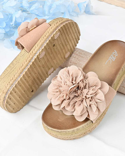 Papuci Casual De Dama din piele intoarsa ecologica, PD1089 - Roz