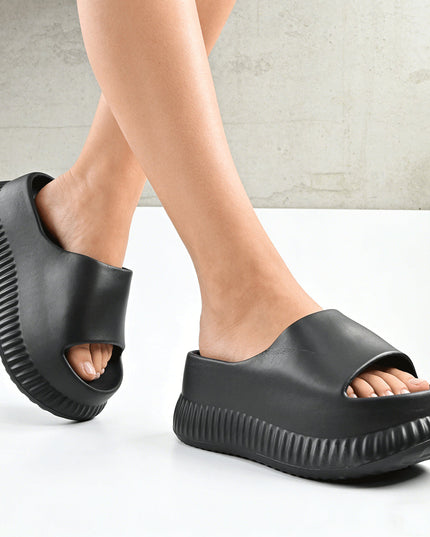 Papuci Casual De Dama din spuma, PD1099 - Negru