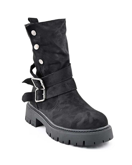 Ghete de dama,Din piele ecologica cu interior imblanit,GD1127,Negru
