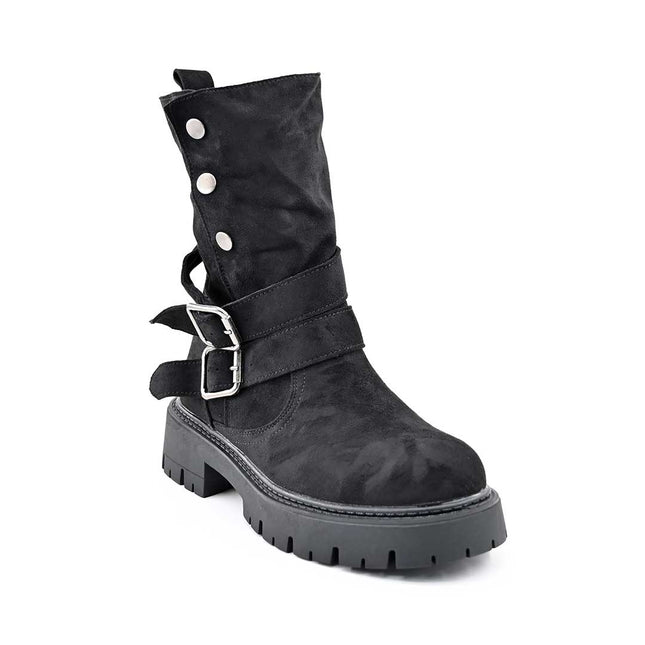 Ghete de dama,Din piele ecologica cu interior imblanit,GD1127,Negru