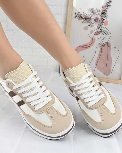 Pantofi Sport De Dama din material textil, D1494 - Bej