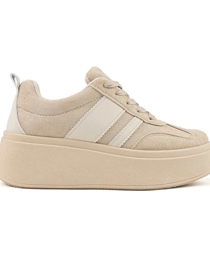 Pantofi Sport De Dama din Piele ecologica, D1482 - Bej
