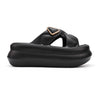 Papuci de Dama,Cu Platforma si accesorii,Din Spuma,PD1039,Negru