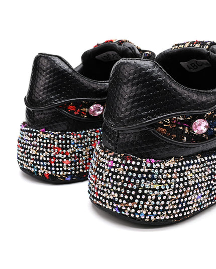 Pantofi Sport De Dama cu strasuri stralucitoare, D1418 - Negru