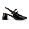 Pantofi casual de dama,Cu Toc Groasa,Din piele ecologica,P1290,Negru