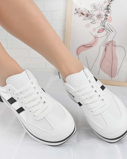 Pantofi Sport De Dama din material textil, D1494 - Alb