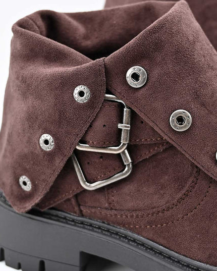 Ghete de dama,Din piele ecologica cu interior imblanit,GD1127,Maro